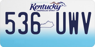 KY license plate 536UWV