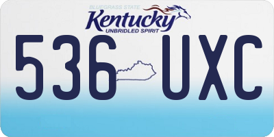 KY license plate 536UXC