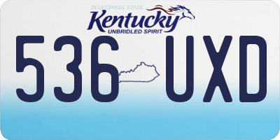 KY license plate 536UXD
