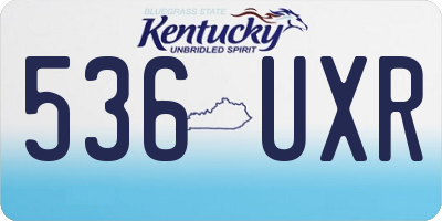 KY license plate 536UXR