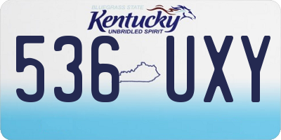 KY license plate 536UXY