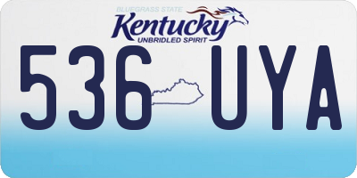 KY license plate 536UYA