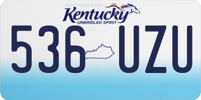 KY license plate 536UZU