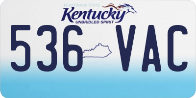 KY license plate 536VAC