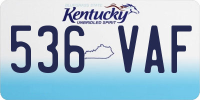 KY license plate 536VAF