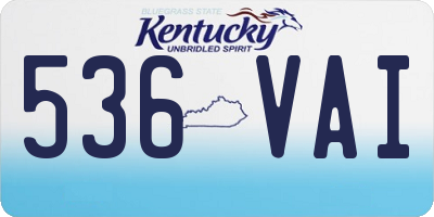 KY license plate 536VAI
