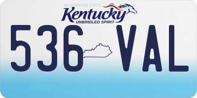 KY license plate 536VAL