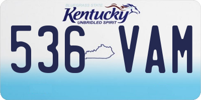 KY license plate 536VAM