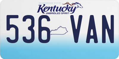 KY license plate 536VAN