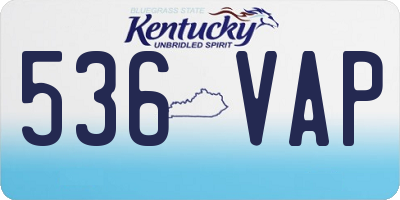 KY license plate 536VAP