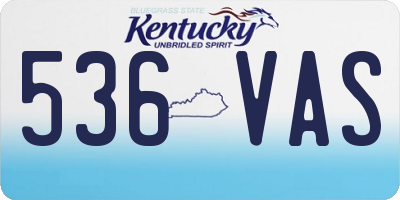 KY license plate 536VAS