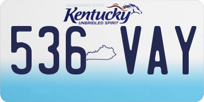 KY license plate 536VAY