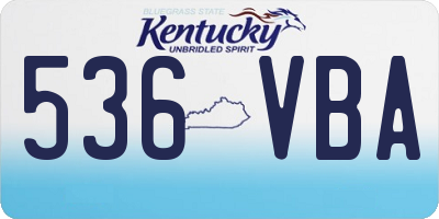 KY license plate 536VBA