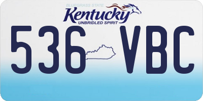 KY license plate 536VBC