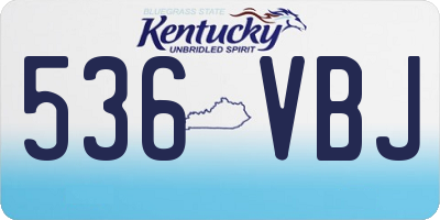KY license plate 536VBJ