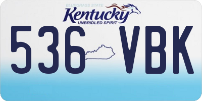 KY license plate 536VBK