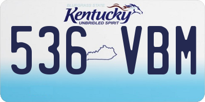 KY license plate 536VBM