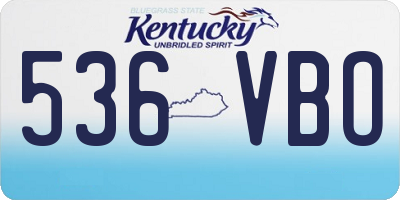 KY license plate 536VBO
