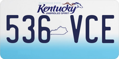KY license plate 536VCE