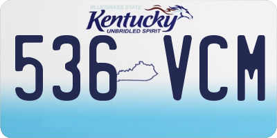 KY license plate 536VCM