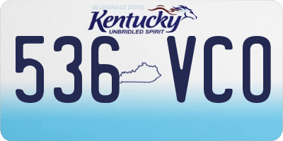 KY license plate 536VCO