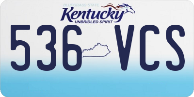 KY license plate 536VCS