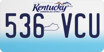 KY license plate 536VCU