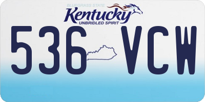 KY license plate 536VCW