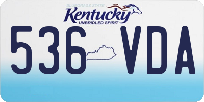 KY license plate 536VDA