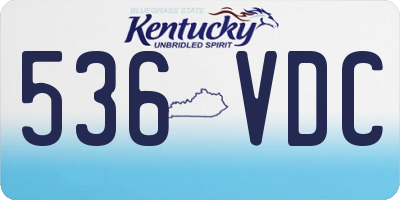 KY license plate 536VDC