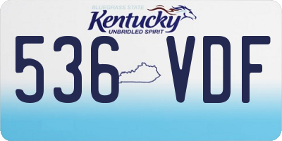 KY license plate 536VDF