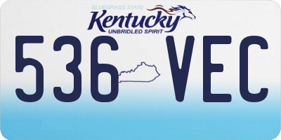 KY license plate 536VEC