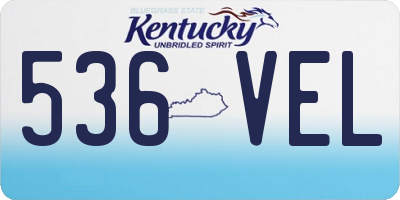 KY license plate 536VEL