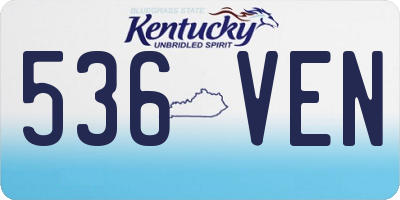 KY license plate 536VEN