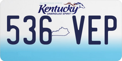 KY license plate 536VEP