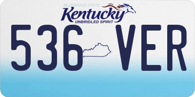 KY license plate 536VER