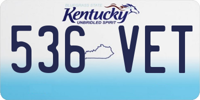 KY license plate 536VET