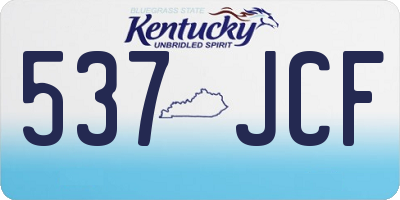 KY license plate 537JCF