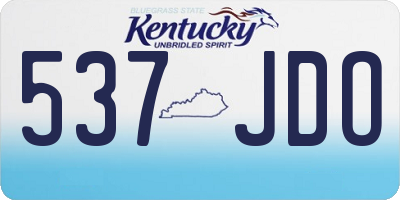 KY license plate 537JDO