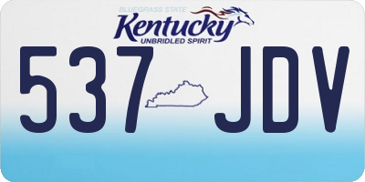KY license plate 537JDV