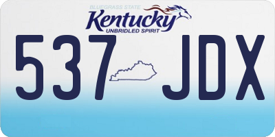 KY license plate 537JDX