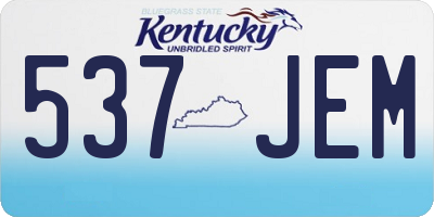 KY license plate 537JEM