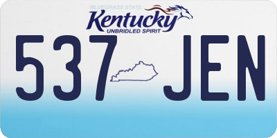 KY license plate 537JEN