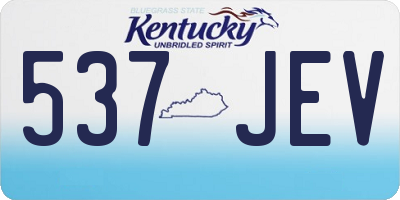 KY license plate 537JEV