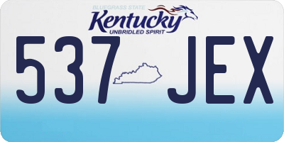 KY license plate 537JEX