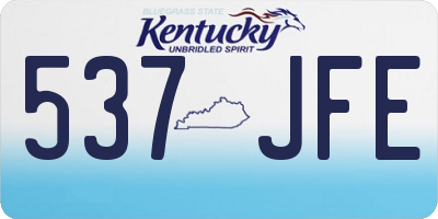 KY license plate 537JFE