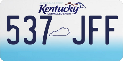 KY license plate 537JFF