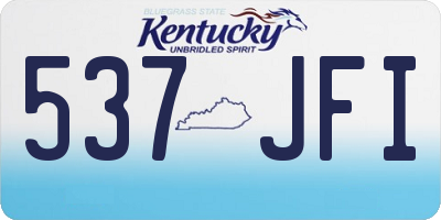 KY license plate 537JFI