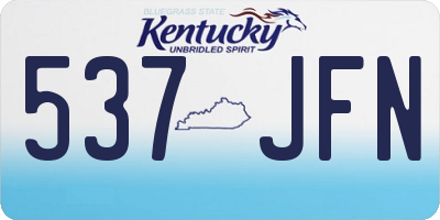 KY license plate 537JFN