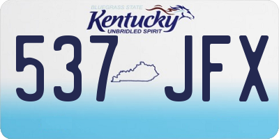 KY license plate 537JFX